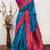 Sky blue pink   soft silk blend banarasi jacuard work designer party wear saree with unstitched blouse piece