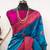 Sky blue pink   soft silk blend banarasi jacuard work designer party wear saree with unstitched blouse piece