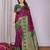 Purpe green   soft silk blend banarasi jacuard work designer party wear saree with unstitched blouse piece