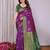 Purple green  soft silk blend banarasi jacuard work designer party wear saree with unstitched blouse piece