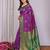 Purple green  soft silk blend banarasi jacuard work designer party wear saree with unstitched blouse piece