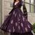 Dark purple pure muslin digital printed designer salwar suit