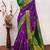 Purple green  soft silk blend banarasi jacuard work designer party wear saree with unstitched blouse piece