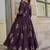 Dark purple pure muslin digital printed designer salwar suit