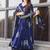 Royal blue pure muslin digital printed designer salwar suit