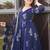 Royal blue pure muslin digital printed designer salwar suit