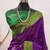 Purple green  soft silk blend banarasi jacuard work designer party wear saree with unstitched blouse piece