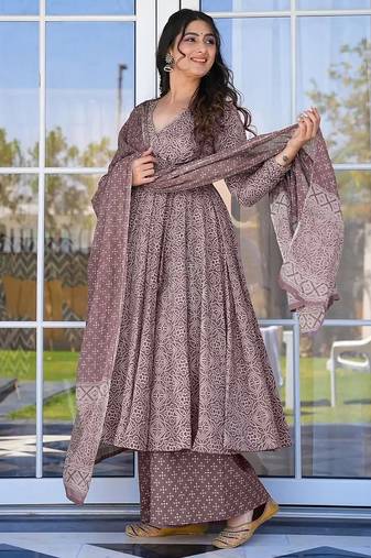 Onion pink pure muslin digital printed designer salwar suit