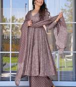 Onion pink pure muslin digital printed designer salwar suit