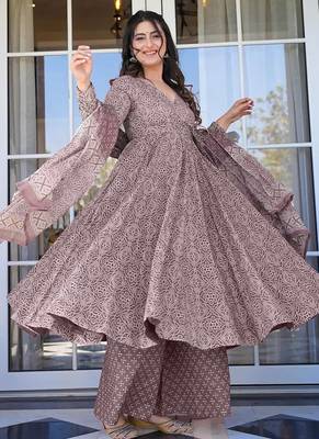 Onion pink pure muslin digital printed designer salwar suit 2
