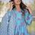 Sky blue pure muslin digital printed designer salwar suit