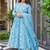 Bright blue pure muslin digital printed designer salwar suit