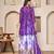 royal purple georgette lehenga set with embroidered jacket dupatta