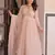 Stylish Peach Thread Work Georgette Festival Wear Gown With Dupatta