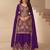 Royal purple art silk thread embroidery readymade suits free size up to 42