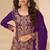 Royal purple art silk thread embroidery readymade suits free size up to 42