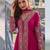 Rani pink  art silk thread embroidery readymade suits free size up to 42
