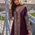 Deep maroon  art silk thread embroidery readymade suits free size up to 42