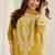 Yellow georgette sequins readymade suits free size up to 42