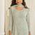 Sea green georgette sequins readymade suits free size up to 42