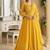 Yellow georgette sequins readymade suits free size up to 42