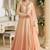 Peach georgette sequins readymade suits free size up to 42
