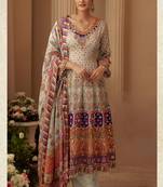 Multi crepe sequins readymade suits free size up to 42