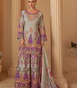 Multi crepe sequins readymade suits free size up to 42