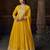 Yellow georgette sequins readymade suits free size up to 42