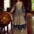 Navy georgette sequins readymade suits free size up to 42