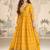Mustard art silk sequins readymade suits free size up to 42
