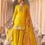 Yellow art silk sequins readymade suits free size up to 42