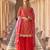 Red art silk sequins readymade suits free size up to 42