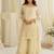 Beige crepe sequins readymade suits free size up to 42