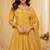 Yellow viscose sequins readymade suits free size up to 42