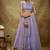 lavender net embroidered semi-stitched lehenga set