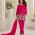 Pink art silk sequins readymade suits free size up to 42