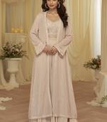 Pink georgette sequins readymade suits free size up to 42