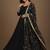Black embroidered pure georgette salwar suit