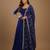 Navy-blue embroidered pure georgette salwar suit