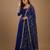 Navy-blue embroidered pure georgette salwar suit