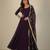 Purple embroidered pure georgette salwar suit