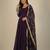 Purple embroidered pure georgette salwar suit