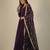 Purple embroidered pure georgette salwar suit