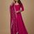 Rani-pink embroidered pure georgette salwar suit