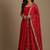 Red embroidered pure georgette salwar suit