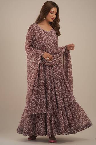 Multicolor printed pure georgette salwar suit