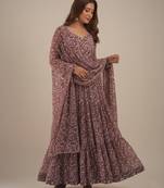 Multicolor printed pure georgette salwar suit