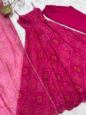 Pink digital print pure chiffon salwar suit 3
