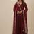 Maroon sequins pure chanderi silk salwar suit